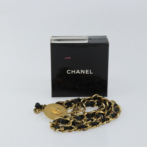 CHANEL Chain Belt metal Gold CC Auth bs32091