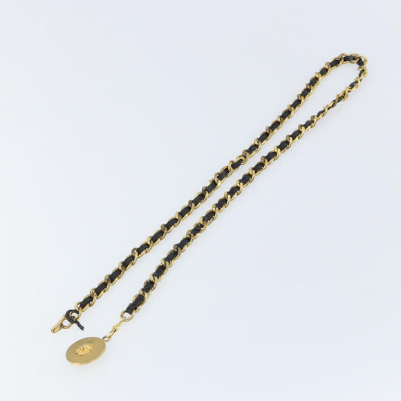CHANEL Chain Belt metal Gold CC Auth bs32091