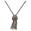 GUCCI Anger Forest Eagle Head Necklace metal Silver Auth bs32093V-1