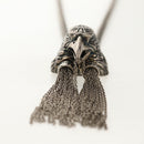 GUCCI Anger Forest Eagle Head Necklace metal Silver Auth bs32093V-3