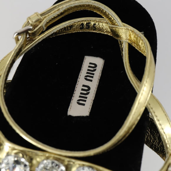 Miu Miu Sandals Leather Suede Black Auth bs32095