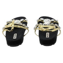 Miu Miu Sandals Leather Suede Black Auth bs32095-3