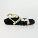 Miu Miu Sandals Leather Suede Black Auth bs32095-4
