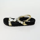 Miu Miu Sandals Leather Suede Black Auth bs32095-5