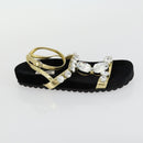 Miu Miu Sandals Leather Suede Black Auth bs32095-7