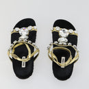 Miu Miu Sandals Leather Suede Black Auth bs32095-8