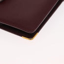 CARTIER Must Line Bifold Wallet Leather Bordeaux Gold Auth bs32096-10