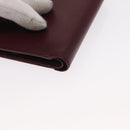 CARTIER Must Line Bifold Wallet Leather Bordeaux Gold Auth bs32096-11