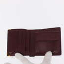 CARTIER Must Line Bifold Wallet Leather Bordeaux Gold Auth bs32096-12