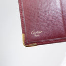 CARTIER Must Line Bifold Wallet Leather Bordeaux Gold Auth bs32096-10