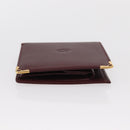 CARTIER Must Line Bifold Wallet Leather Bordeaux Gold Auth bs32096-3