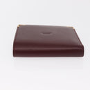 CARTIER Must Line Bifold Wallet Leather Bordeaux Gold Auth bs32096-4