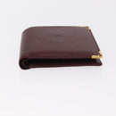 CARTIER Must Line Bifold Wallet Leather Bordeaux Gold Auth bs32096-7