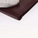 CARTIER Must Line Bifold Wallet Leather Bordeaux Gold Auth bs32096-8
