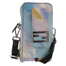 FENDI Zucca Canvas Shoulder Bag Blue Silver Auth bs32097V-1