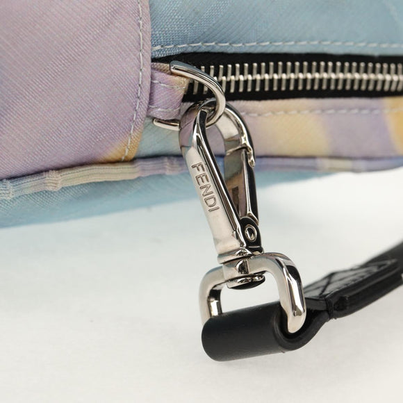 FENDI Zucca Canvas Shoulder Bag Blue Silver Auth bs32097V