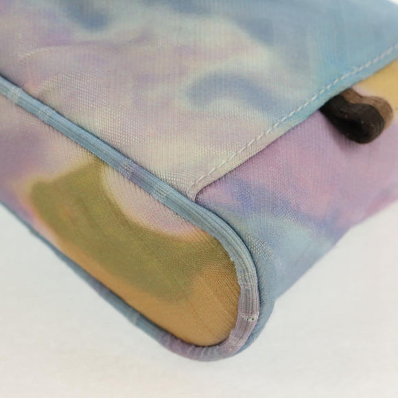 FENDI Zucca Canvas Shoulder Bag Blue Silver Auth bs32097V