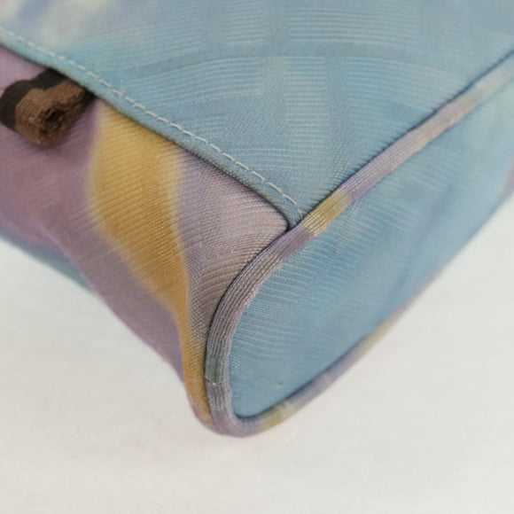 FENDI Zucca Canvas Shoulder Bag Blue Silver Auth bs32097V