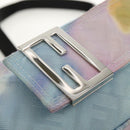 FENDI Zucca Canvas Shoulder Bag Blue Silver Auth bs32097V-20