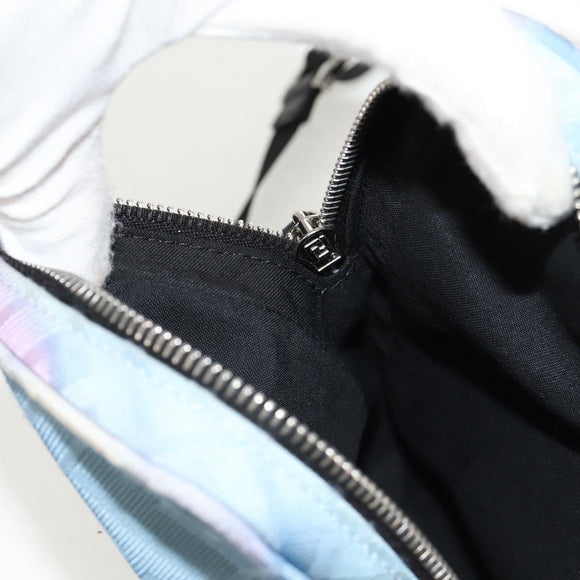 FENDI Zucca Canvas Shoulder Bag Blue Silver Auth bs32097V