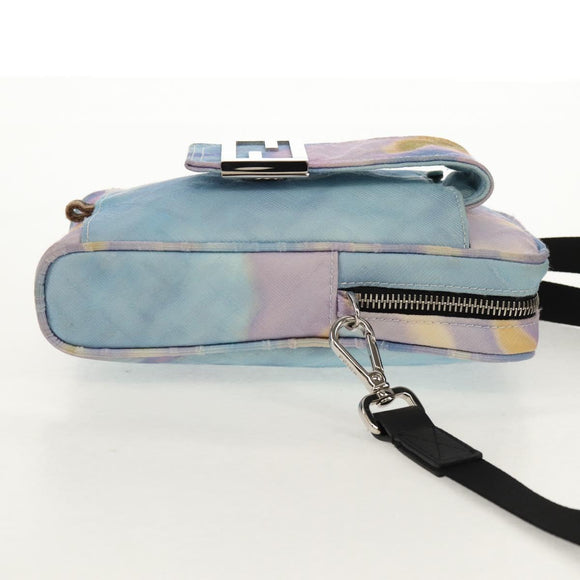 FENDI Zucca Canvas Umhängetasche Blau Silber Auth bs32097V