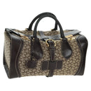 CELINE C Sulky Boston Bag Canvas Brown Gold Auth bs32098-1