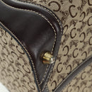 CELINE C Sulky Boston Bag Canvas Brown Gold Auth bs32098-8