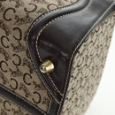 CELINE C Sulky Boston Bag Canvas Brown Gold Auth bs32098-15