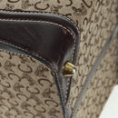 CELINE C Sulky Boston Bag Canvas Brown Gold Auth bs32098-16
