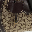 CELINE C Sulky Boston Bag Canvas Brown Gold Auth bs32098-18
