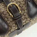 CELINE C Sulky Boston Bag Canvas Brown Gold Auth bs32098-19