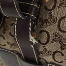 CELINE C Sulky Boston Bag Canvas Brown Gold Auth bs32098-9