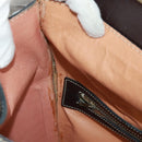 CELINE C Sulky Boston Bag Canvas Brown Gold Auth bs32098-27