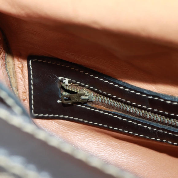 CELINE C Sulky Boston Bag Canvas Brown Gold Auth bs32098