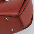 CELINE Hand Bag Leather Red Gold Auth bs32099-15