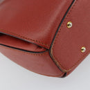 CELINE Hand Bag Leather Red Gold Auth bs32099-16