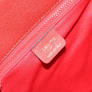 CELINE Hand Bag Leather Red Gold Auth bs32099-18