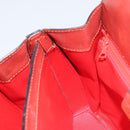 CELINE Hand Bag Leather Red Gold Auth bs32099-20