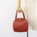CELINE Hand Bag Leather Red Gold Auth bs32099-24