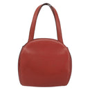 CELINE Hand Bag Leather Red Gold Auth bs32099-2