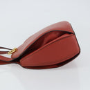 CELINE Hand Bag Leather Red Gold Auth bs32099-4