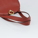 CELINE Hand Bag Leather Red Gold Auth bs32099-7