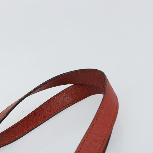 CELINE Hand Bag Leather Red Gold Auth bs32099