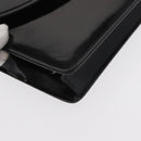 CELINE Clutch Bag Enamel Black Gold Auth bs32100-14