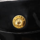 CELINE Clutch Bag Enamel Black Gold Auth bs32100-18