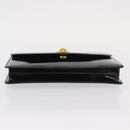 CELINE Clutch Bag Enamel Black Gold Auth bs32100-7