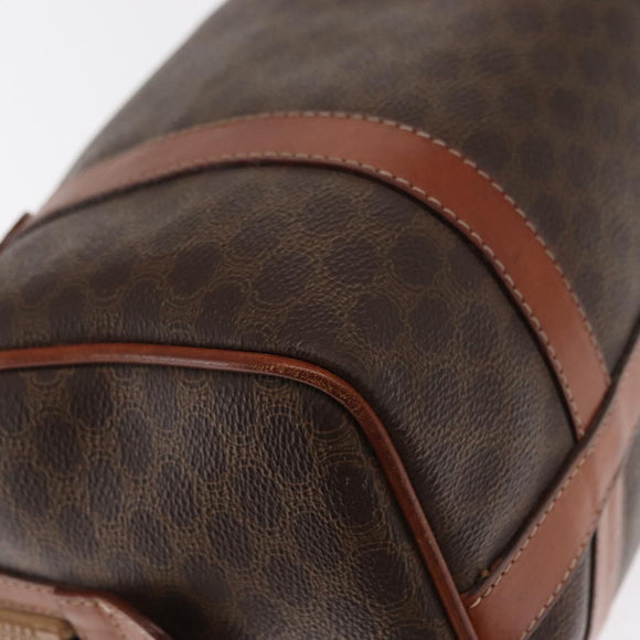 CELINE Macadam Canvas Hand Bag PVC Leather Brown Gold Auth bs32103