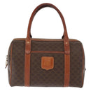 CELINE Macadam Canvas Hand Bag PVC Leather Brown Gold Auth bs32103-13