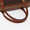 CELINE Macadam Canvas Hand Bag PVC Leather Brown Gold Auth bs32103-7