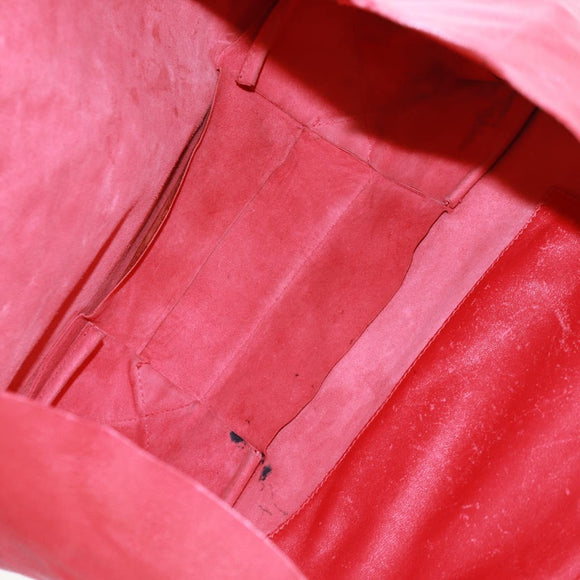 CELINE Horizontalkava Tote Bag Leather Red Gold Auth bs32104